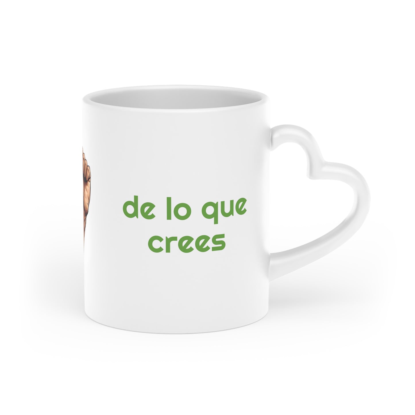 Taza con asa en forma de corazón "Eres más fuerte de lo que crees"